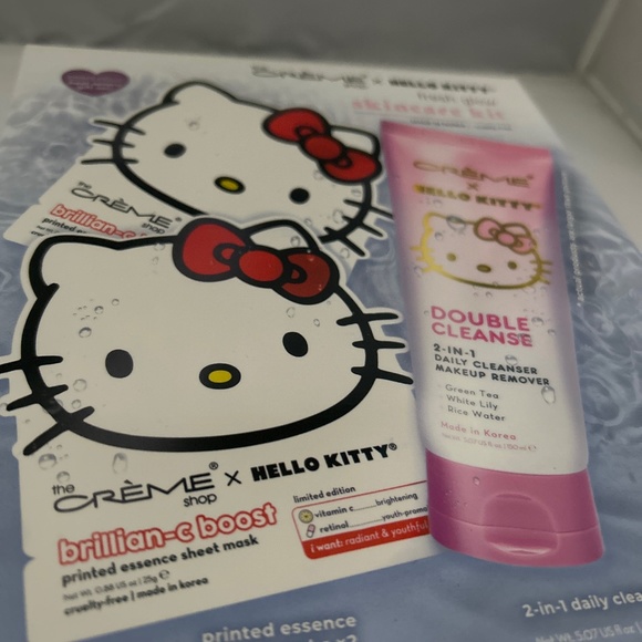 🍀 the Creme Shop X Hello Kitty 🍀 Face Mask Cleanser Makeup Remover Korea Kit🍀 - Picture 2 of 5
